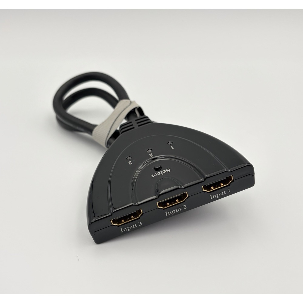 3 Port 4K HDMI Switch Splitter 3x1 Hub Adapter Selector Box with Cable Black 2'